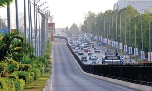 Overview of Jinnah Avenue, Blue Area in Islamabad